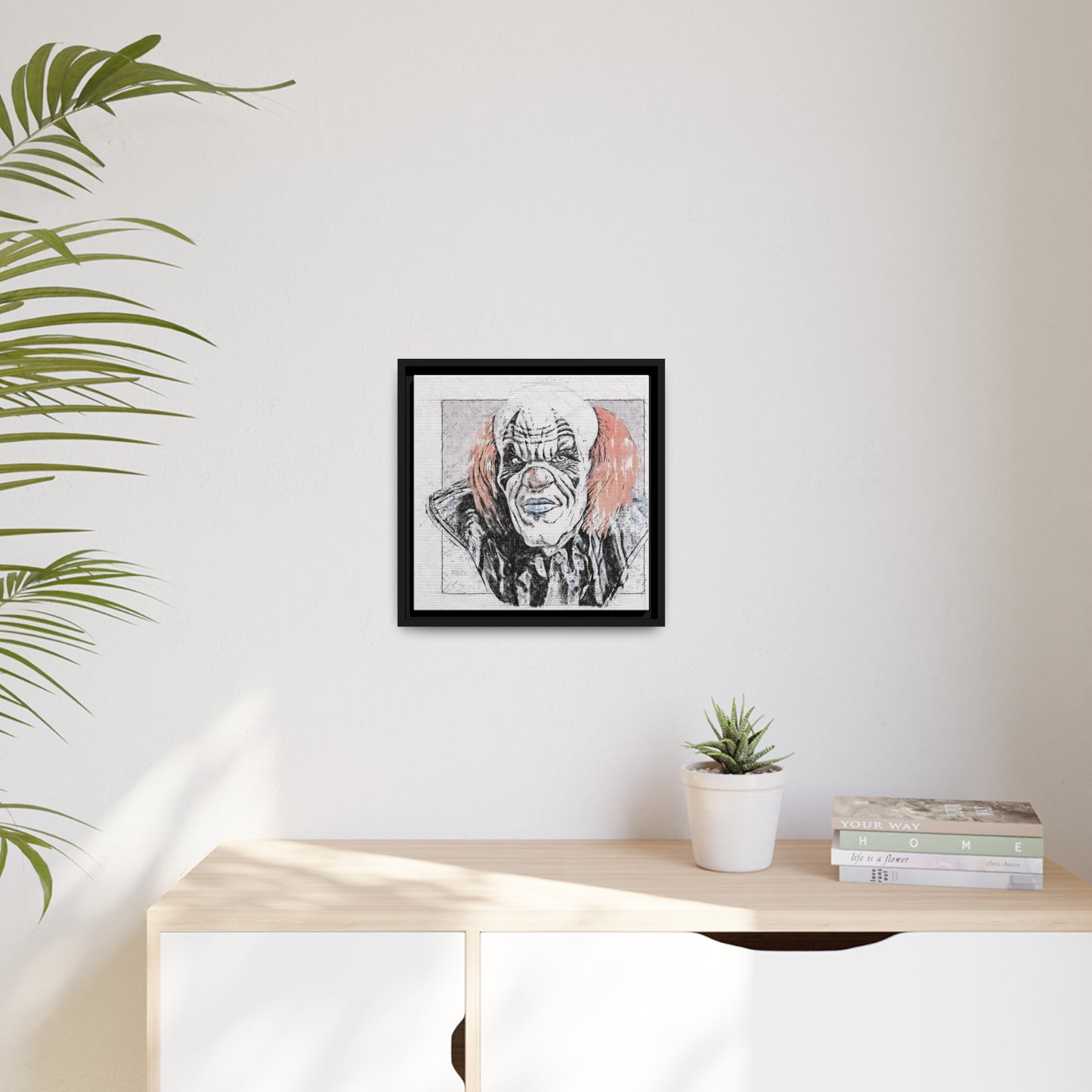 Clown Matte Canvas, Black Frame