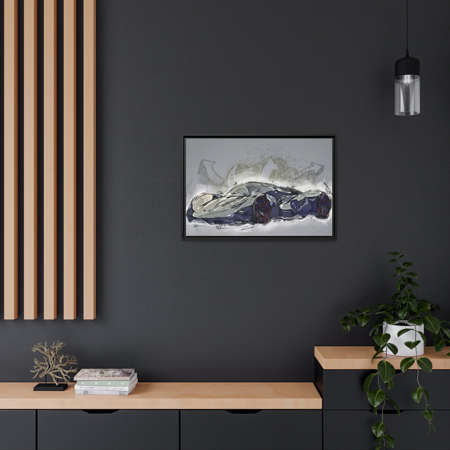 Car Matte Canvas, Black Frame