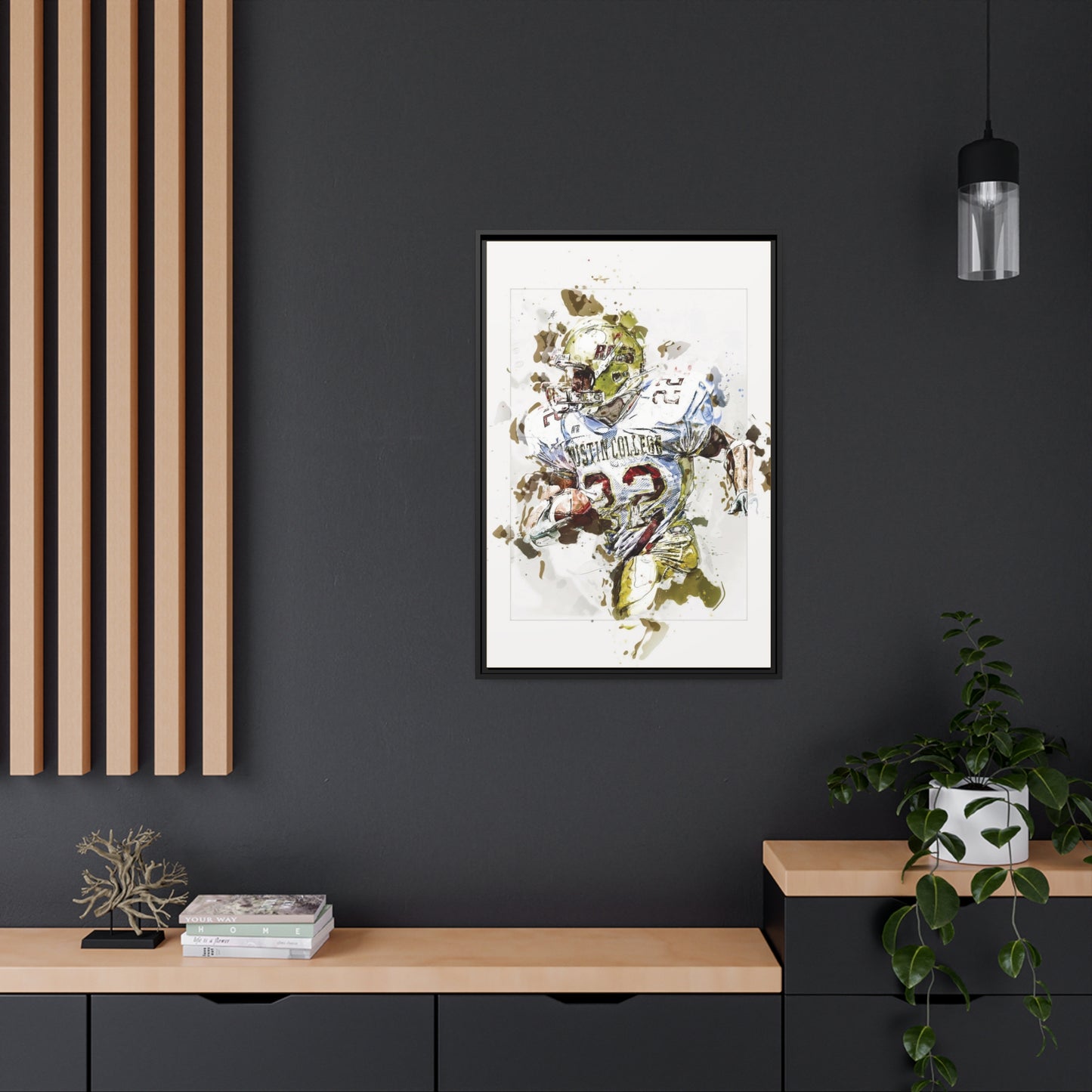 Football Matte Canvas, Black Frame