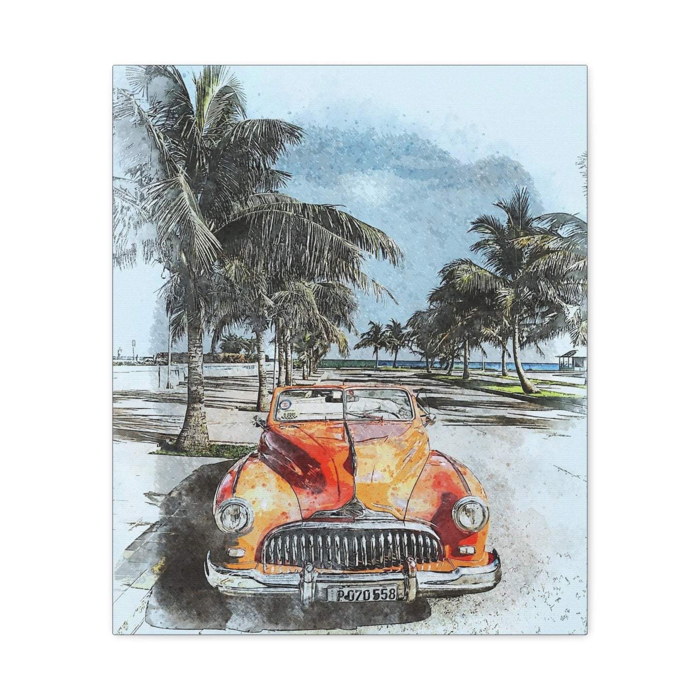 Car Matte Canvas, Stretched, 1.25"