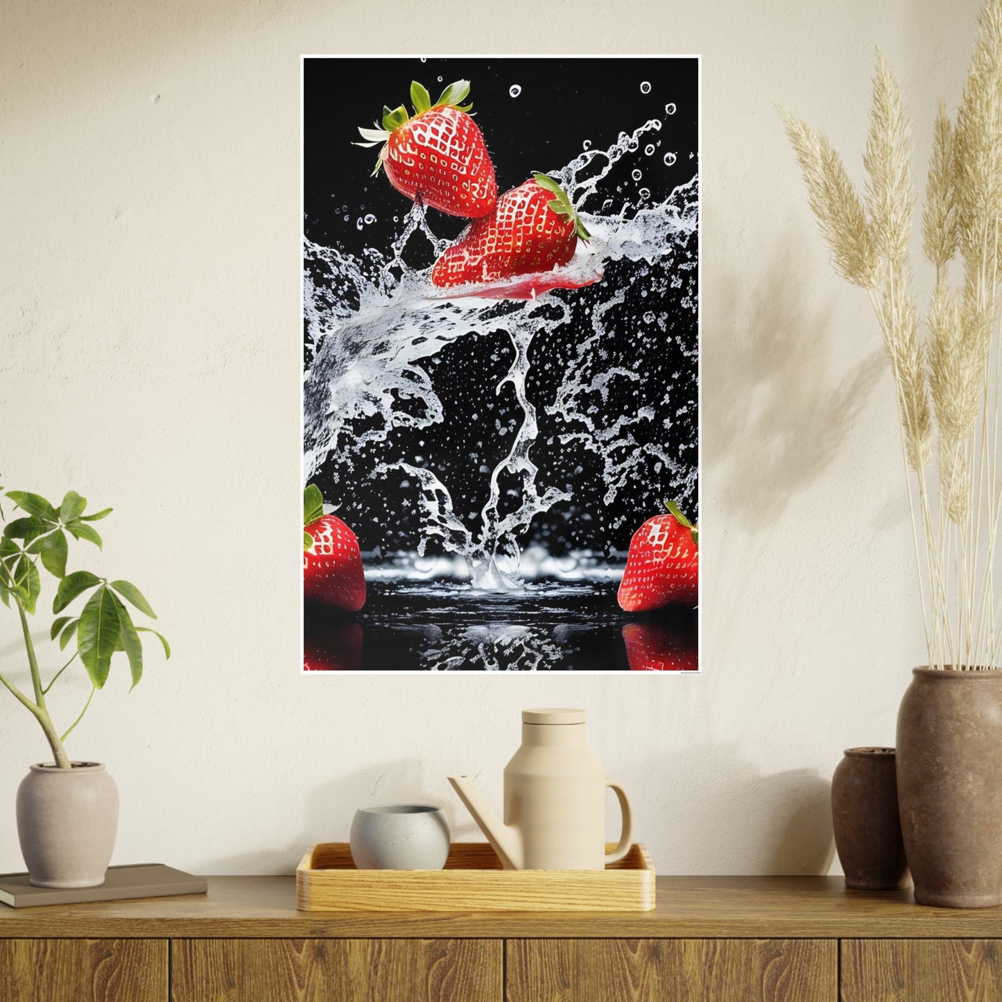 Strawberry AI Gen Photo Art Paper Posters