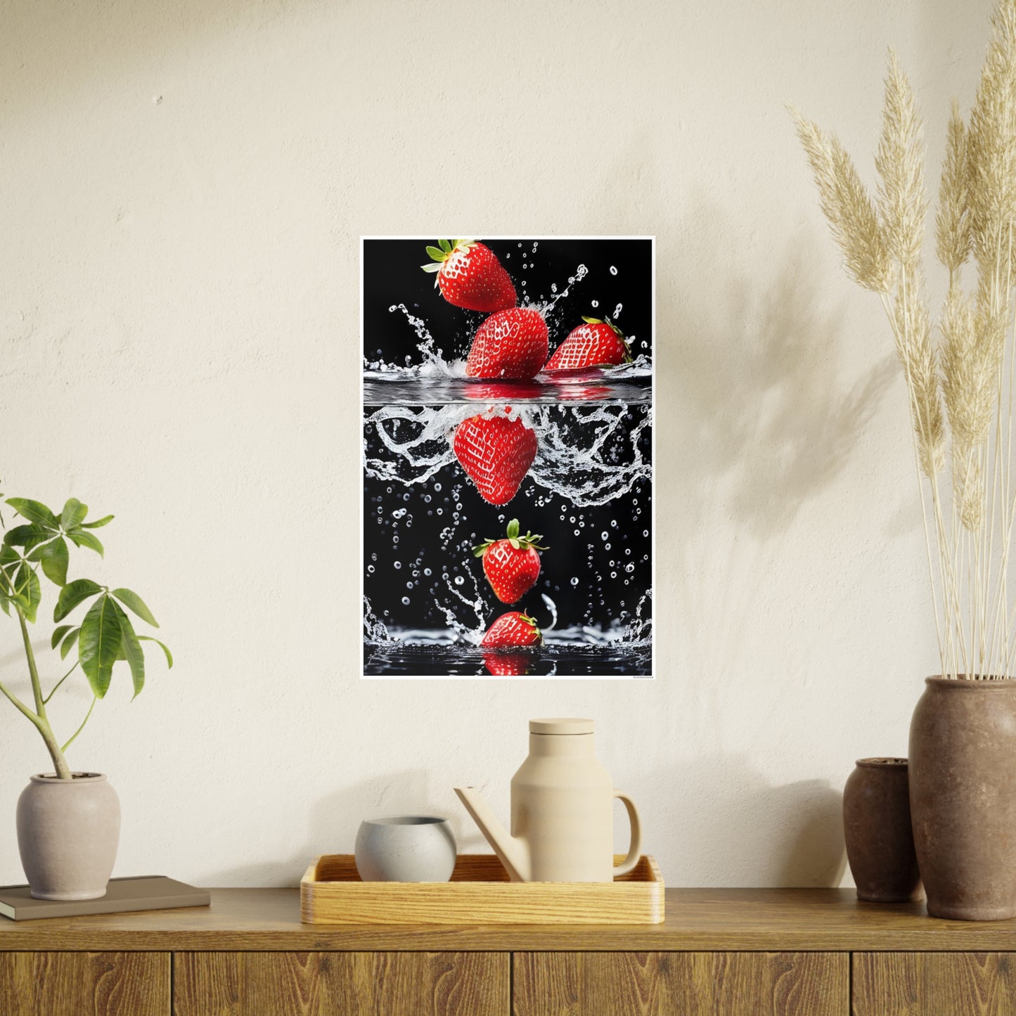 Strawberries AI Gen Photo Art Paper Posters