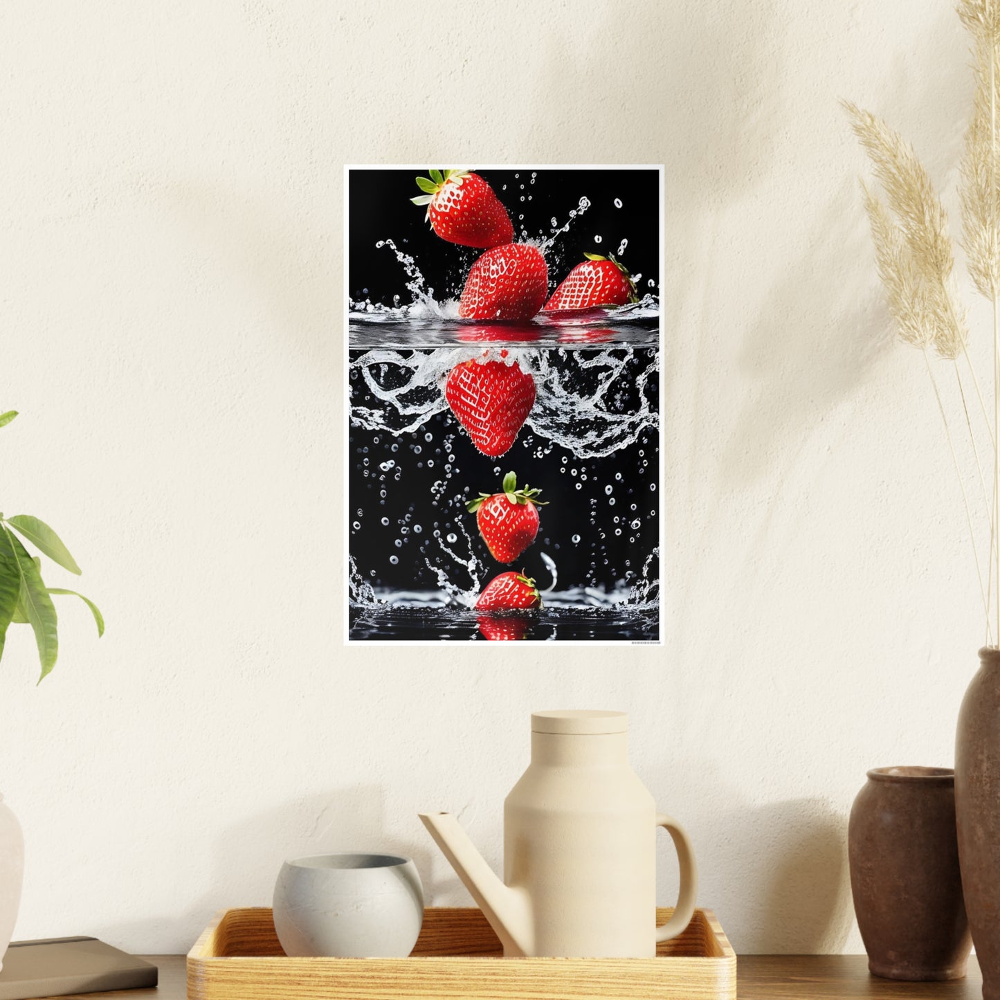 Strawberries AI Gen Photo Art Paper Posters