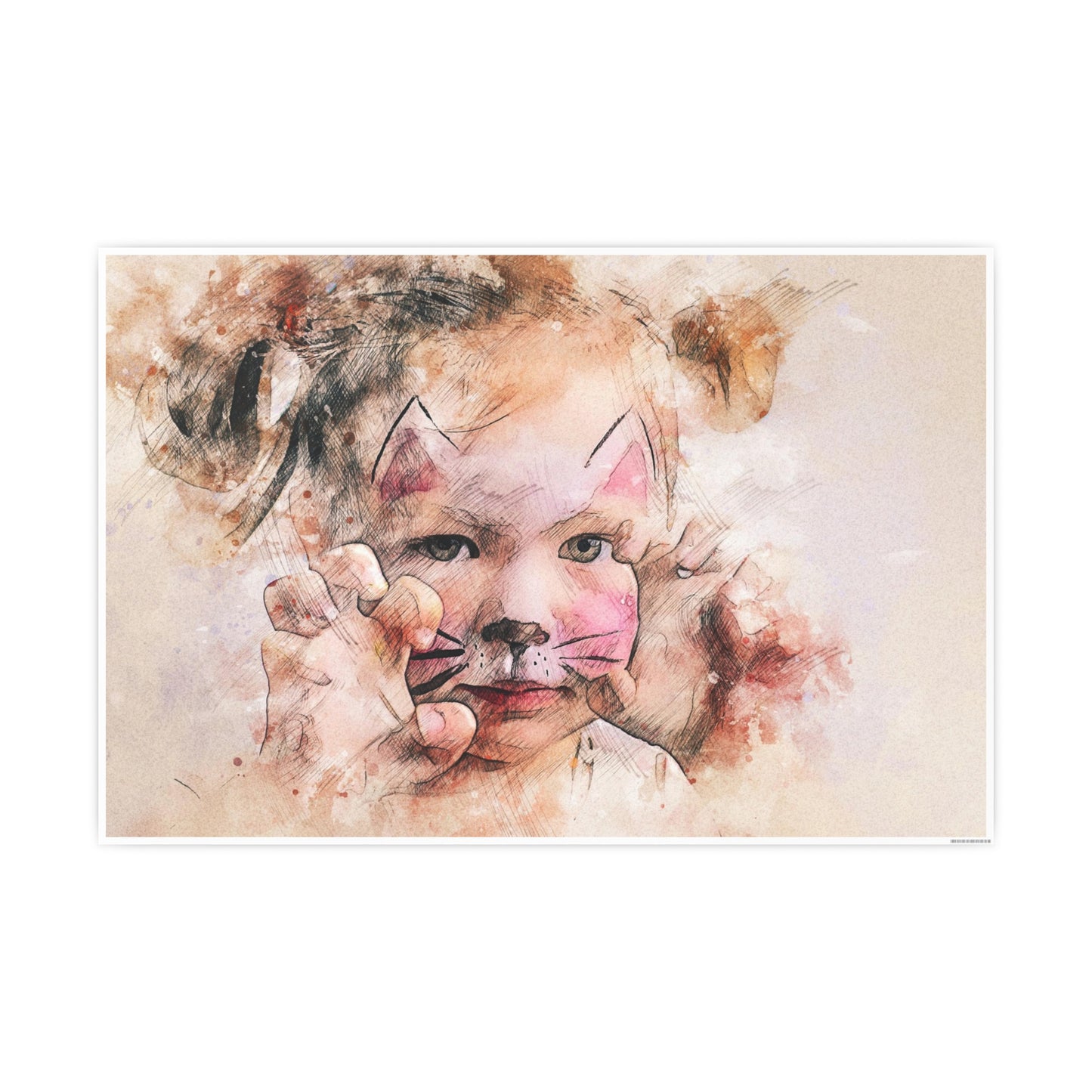 Baby Cat Girl Photo Art Paper Posters