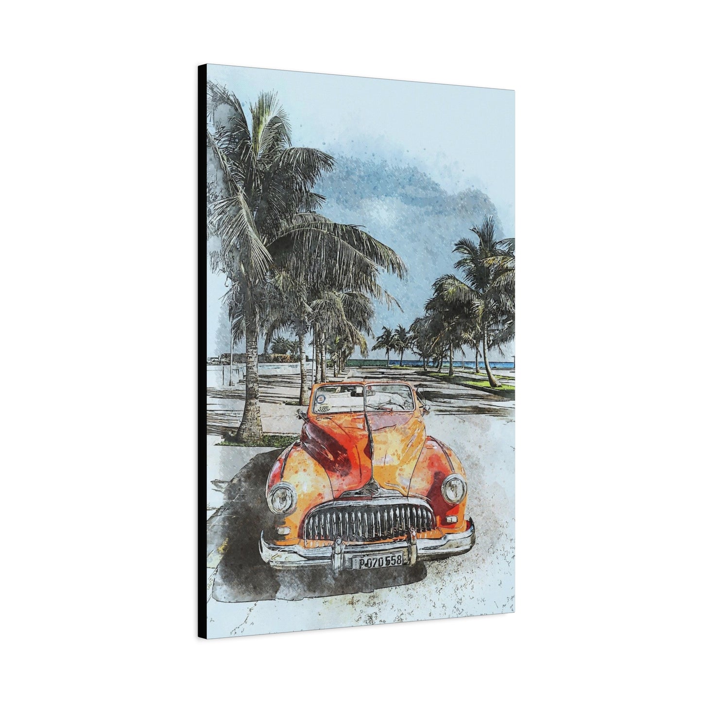 Car Matte Canvas, Stretched, 1.25"