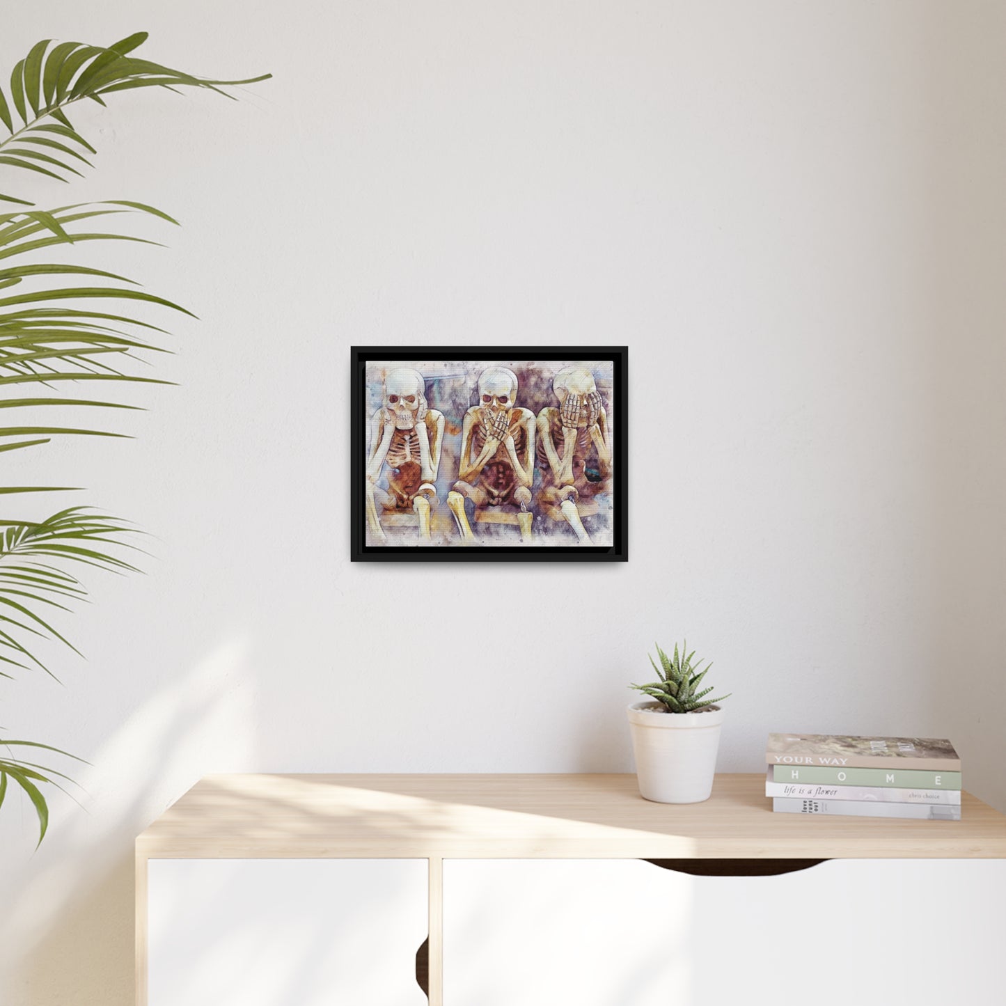 Skeletons Matte Canvas, Black Frame
