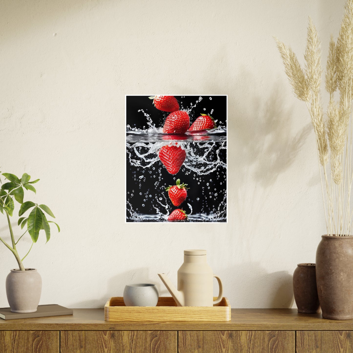 Strawberries AI Gen Photo Art Paper Posters