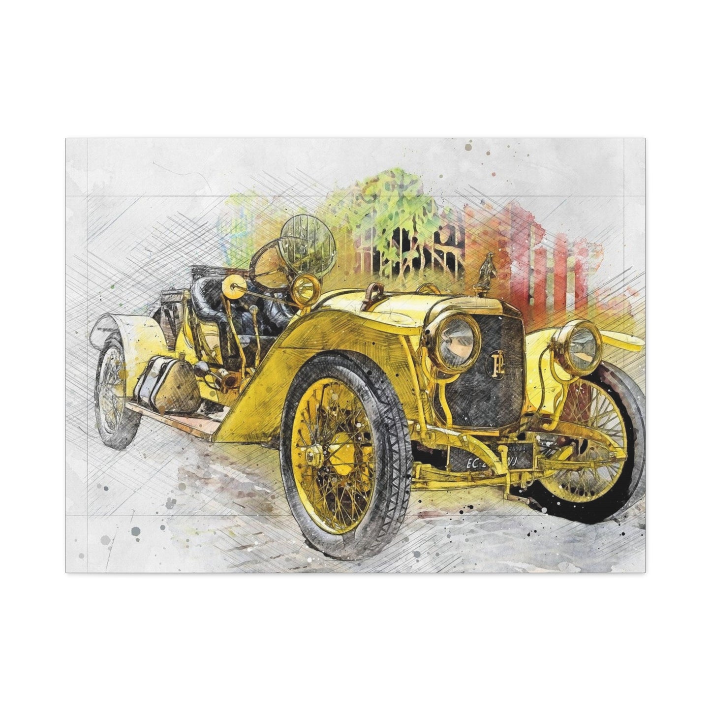 Car Matte Canvas, Stretched, 1.25"