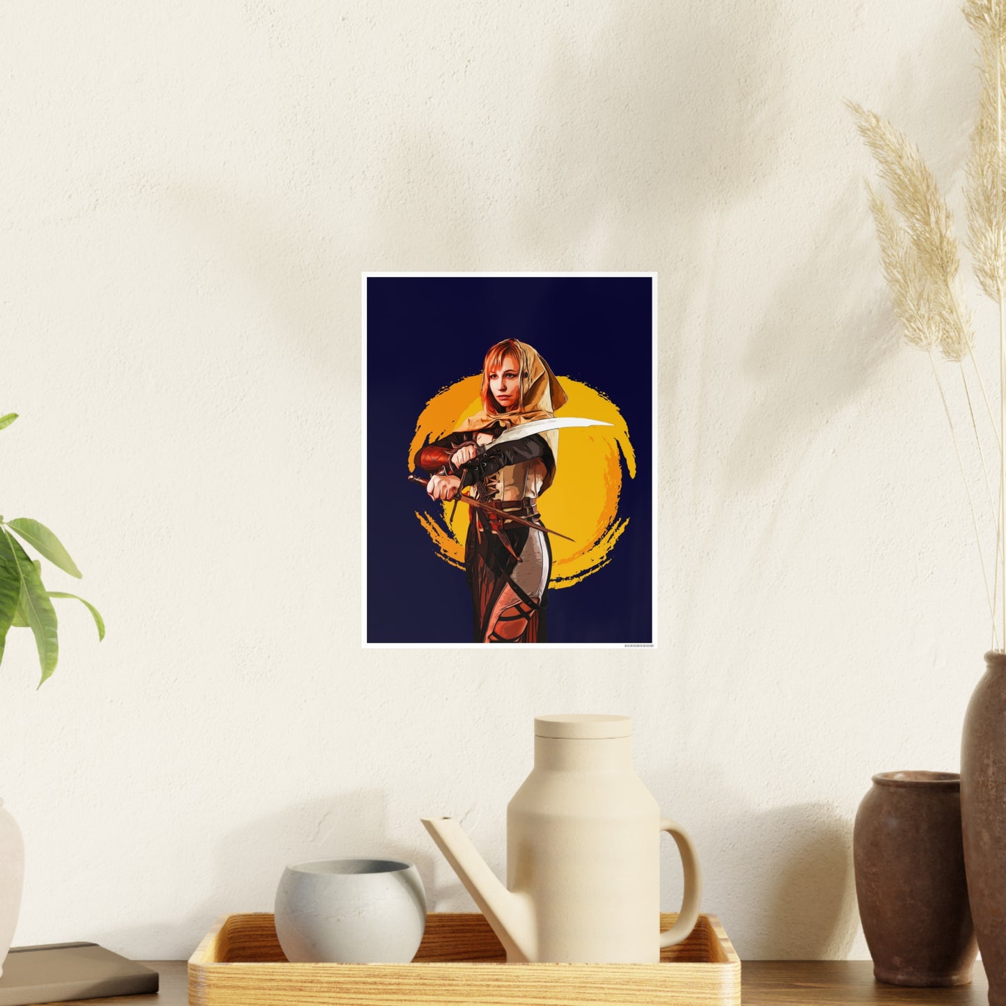 Cosplay Woman Warrior Photo Art Paper Posters