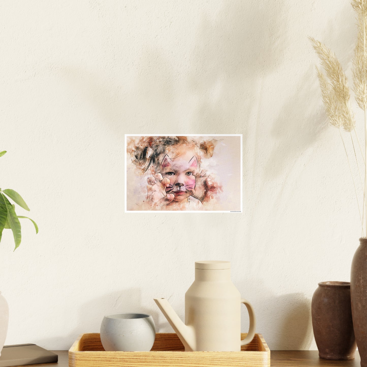 Baby Cat Girl Photo Art Paper Posters