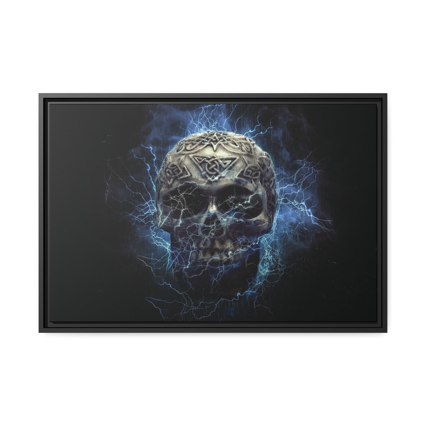 Skull Matte Canvas, Black Frame