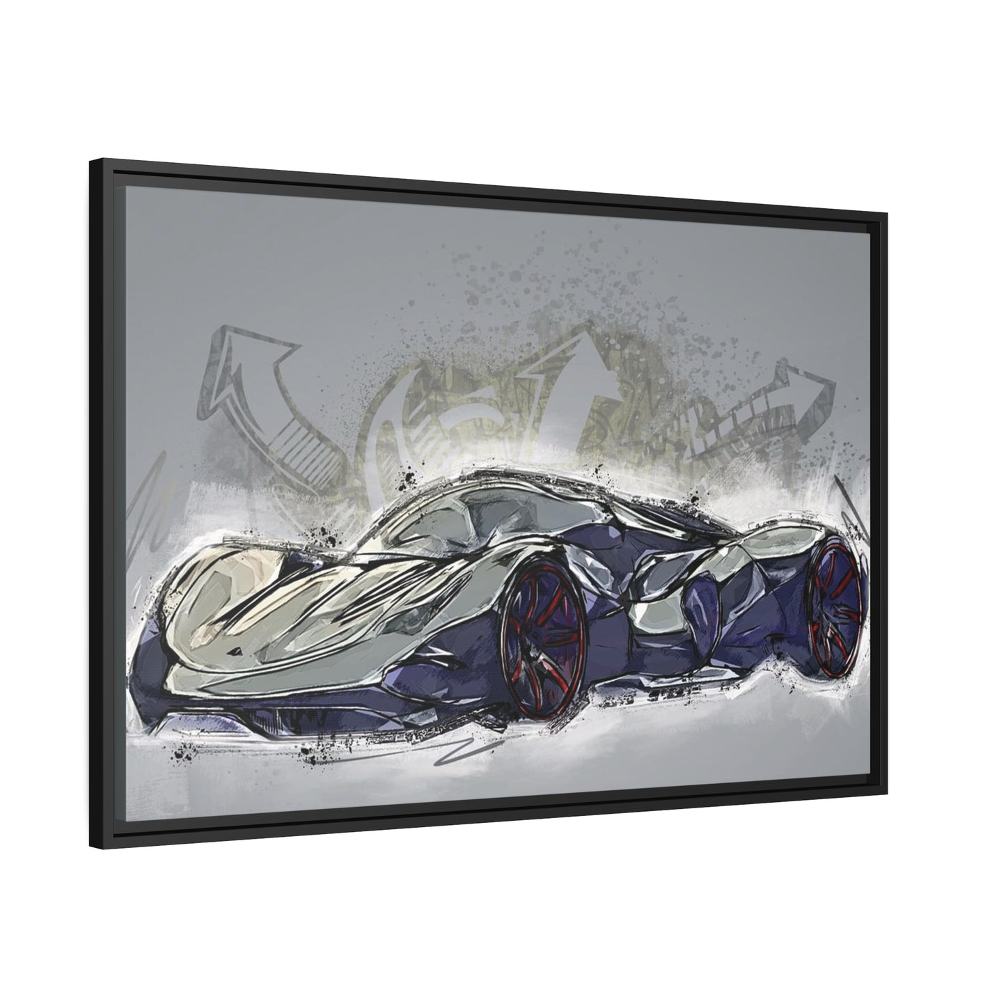 Car Matte Canvas, Black Frame