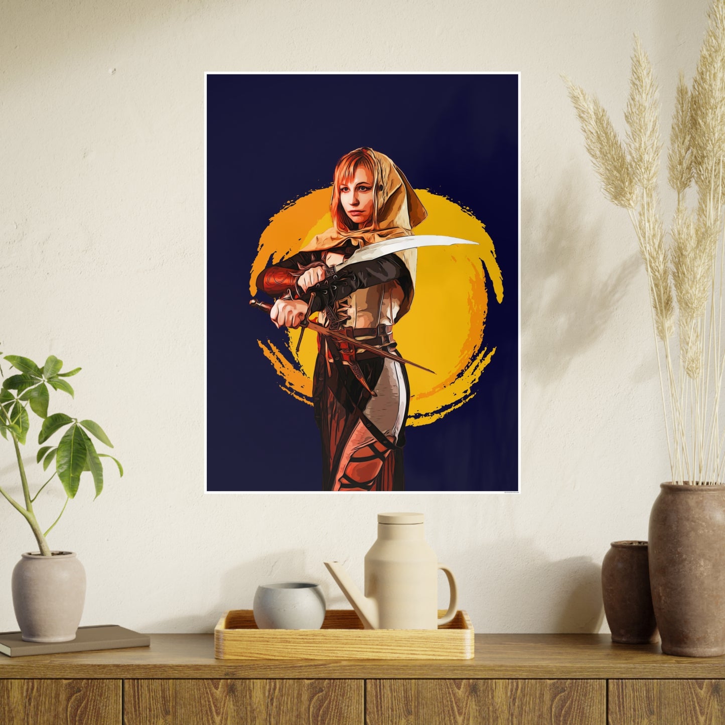Cosplay Woman Warrior Photo Art Paper Posters