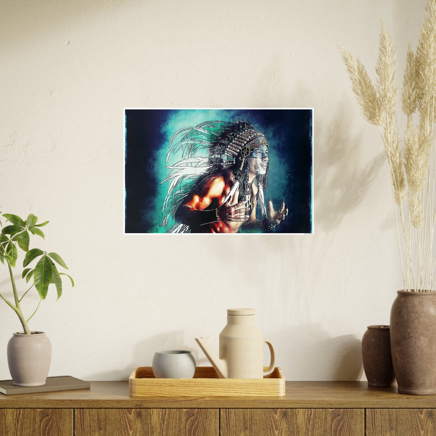 First Nation Man Photo Art Paper Posters