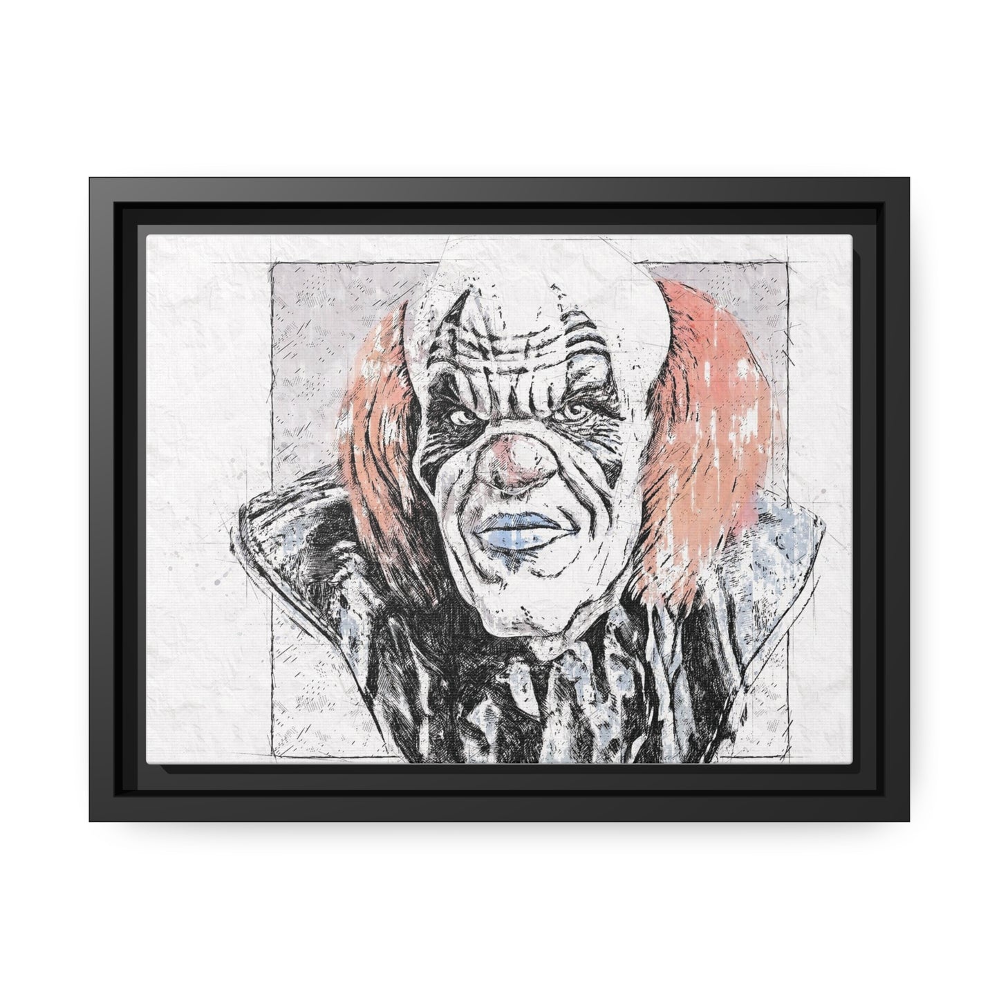 Clown Matte Canvas, Black Frame