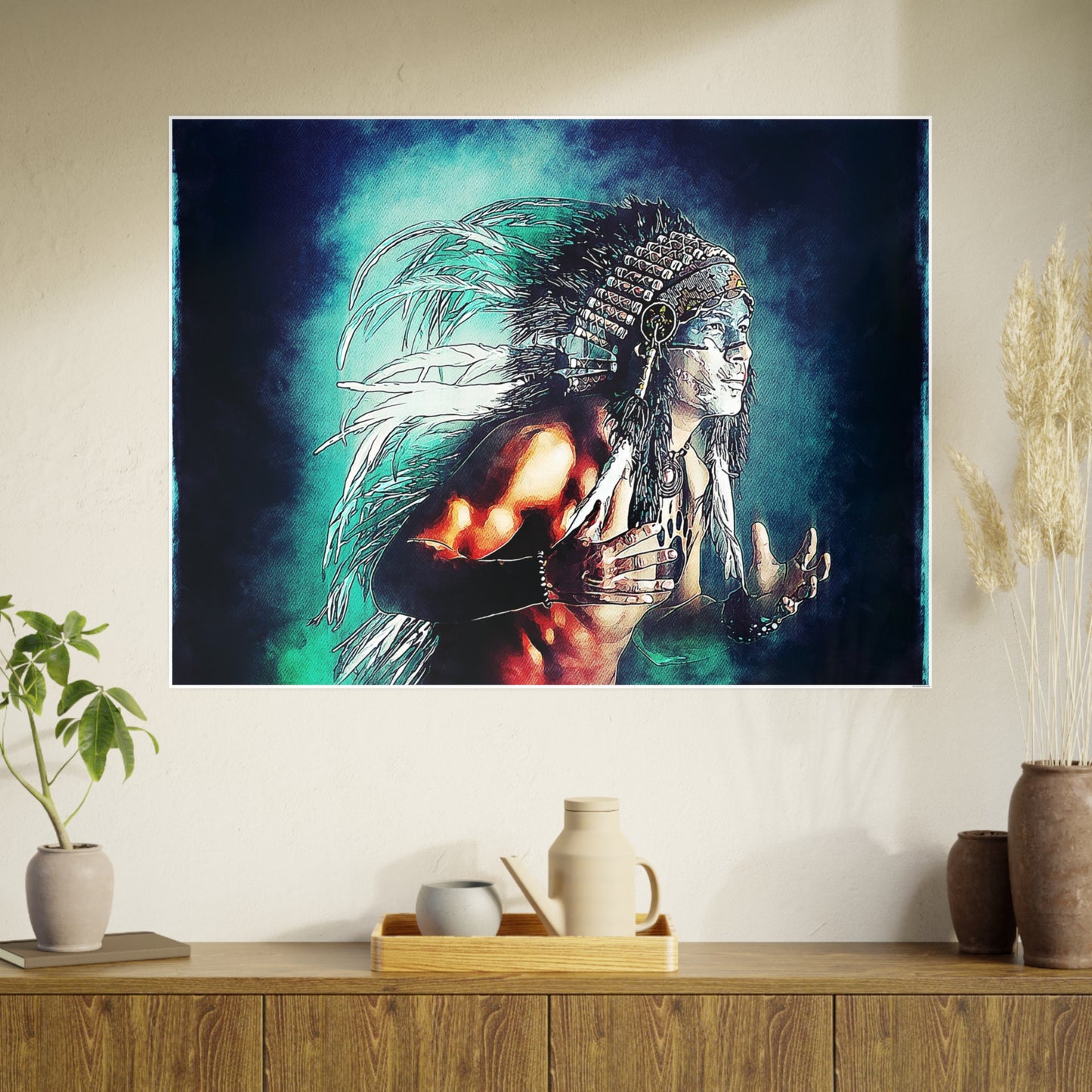 First Nation Man Photo Art Paper Posters