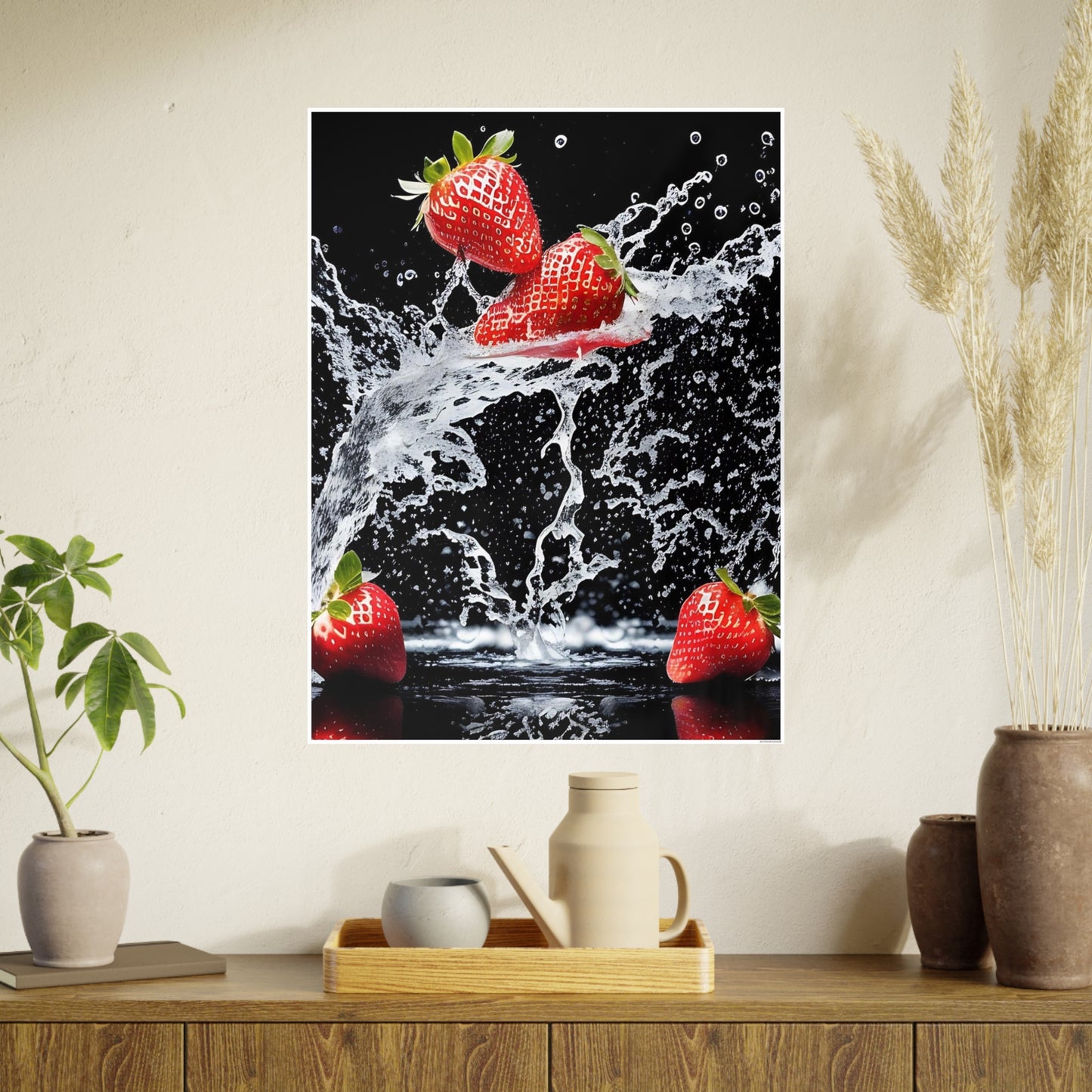 Strawberry AI Gen Photo Art Paper Posters