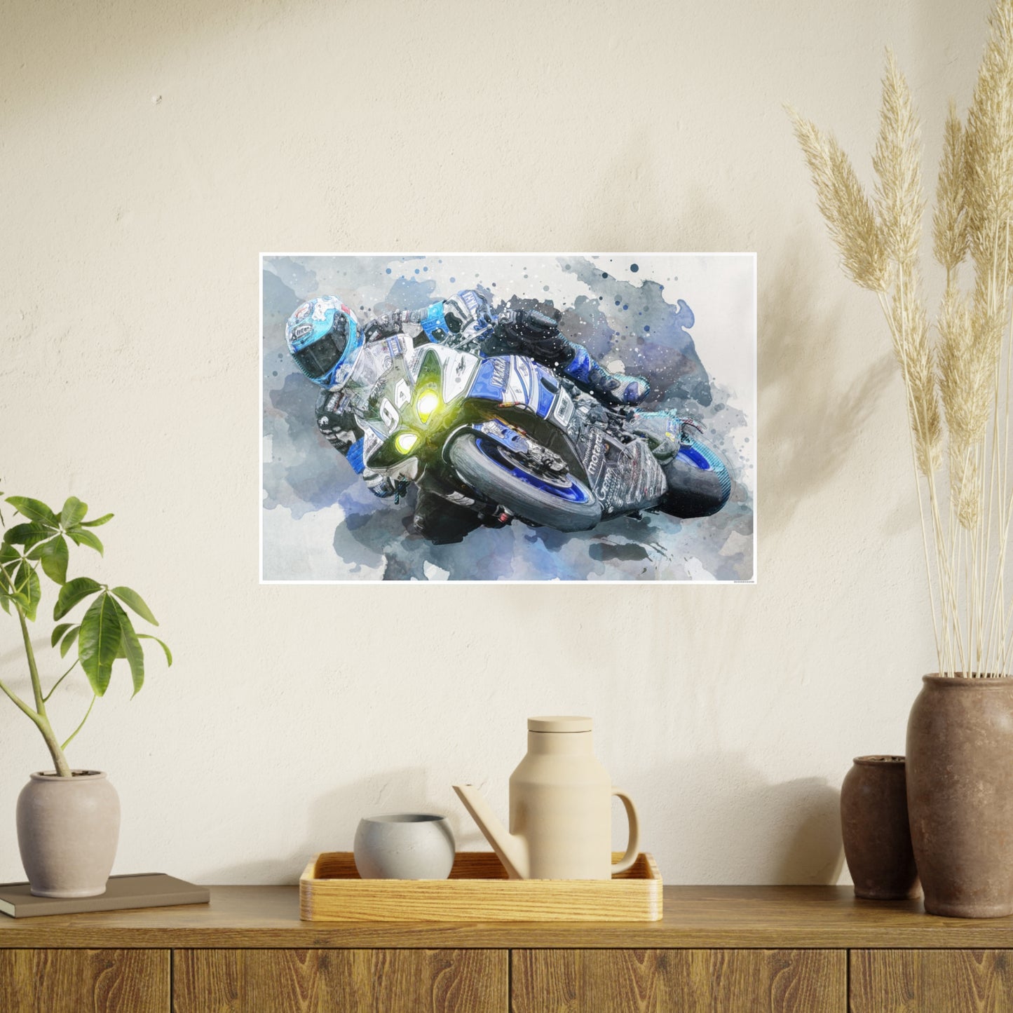 Motorcycle Race Photo Art Paper Posters