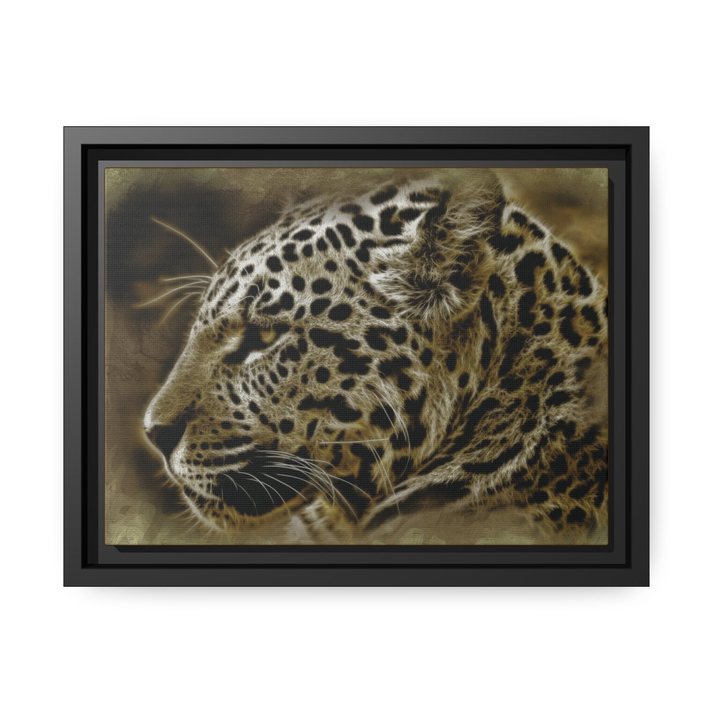 Jaguar Matte Canvas, Black Frame