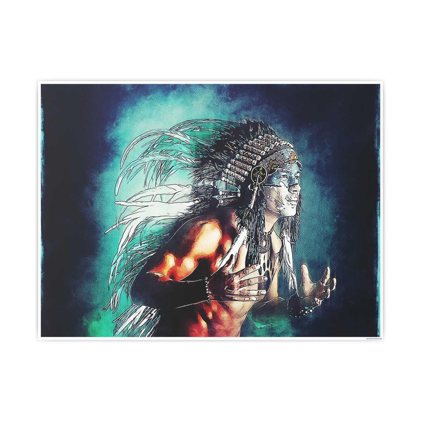 First Nation Man Photo Art Paper Posters