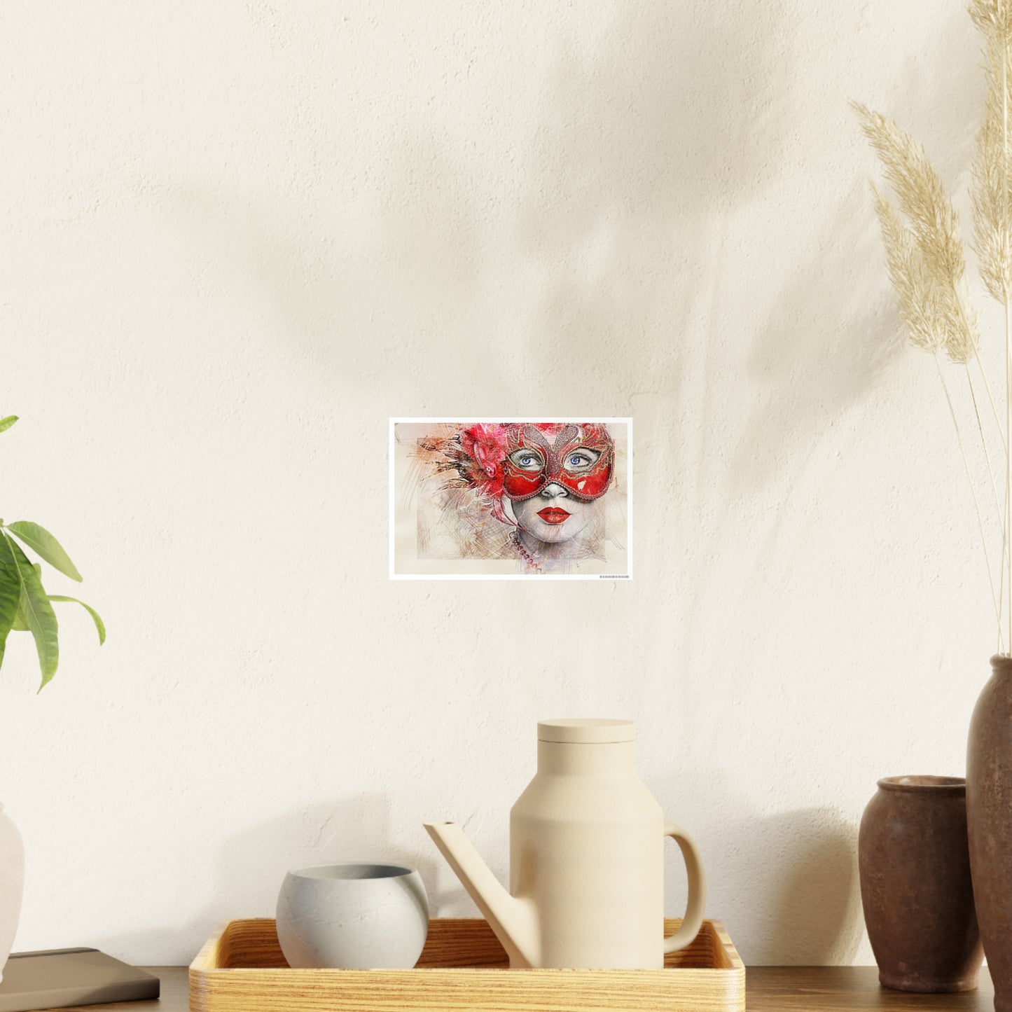 Woman Mask Carnival Photo Art Paper Posters