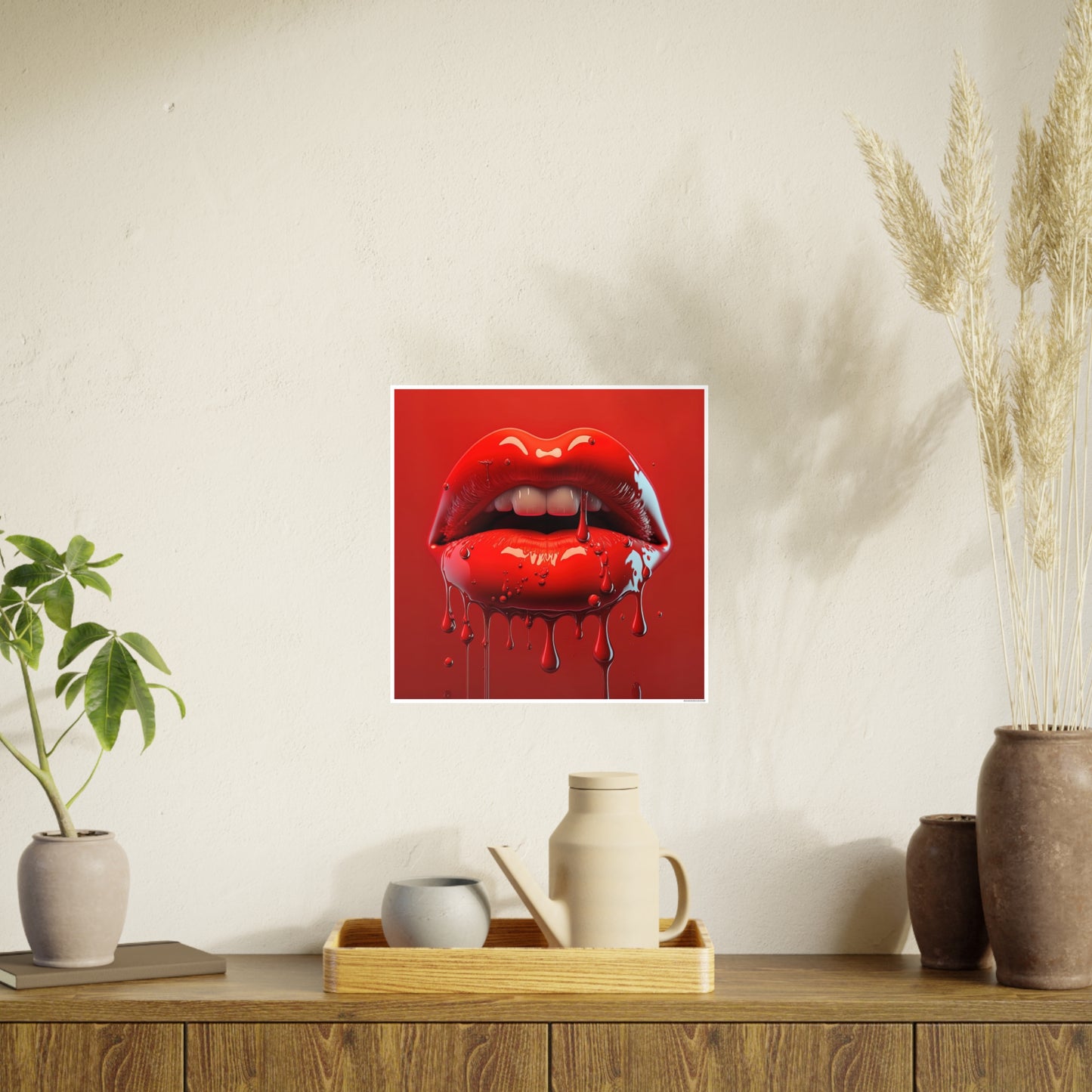 Bloody Lips Photo Art Paper Posters