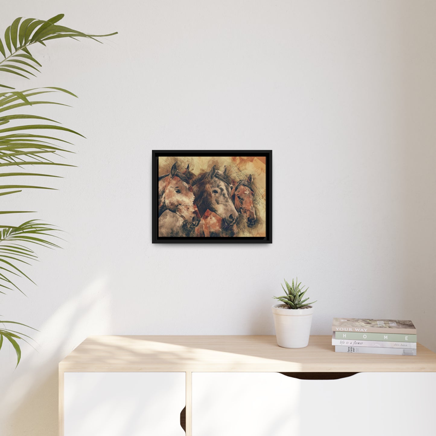 Horses Matte Canvas, Black Frame