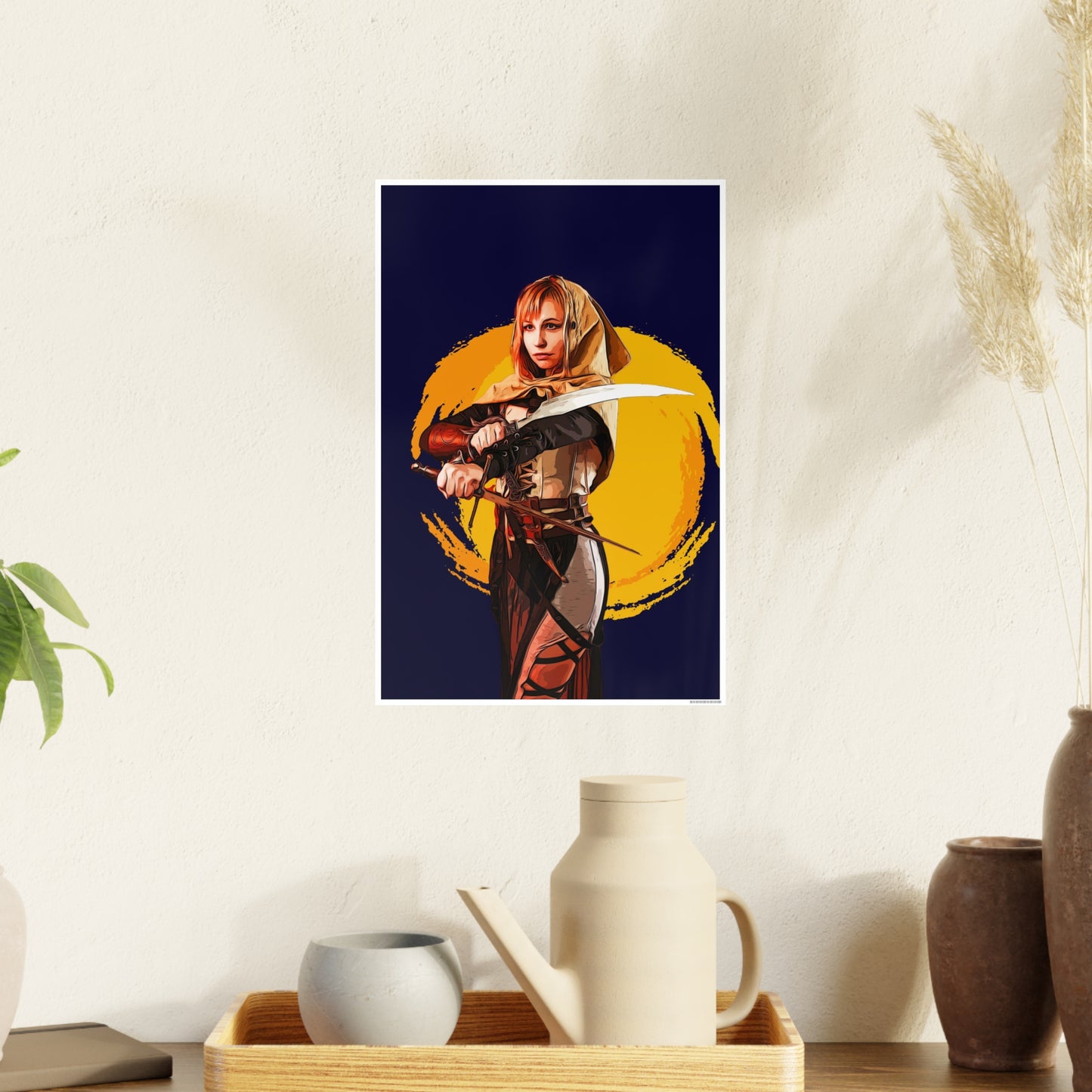 Cosplay Woman Warrior Photo Art Paper Posters