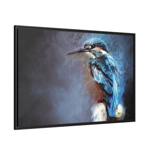 Kingfisher Matte Canvas, Black Frame