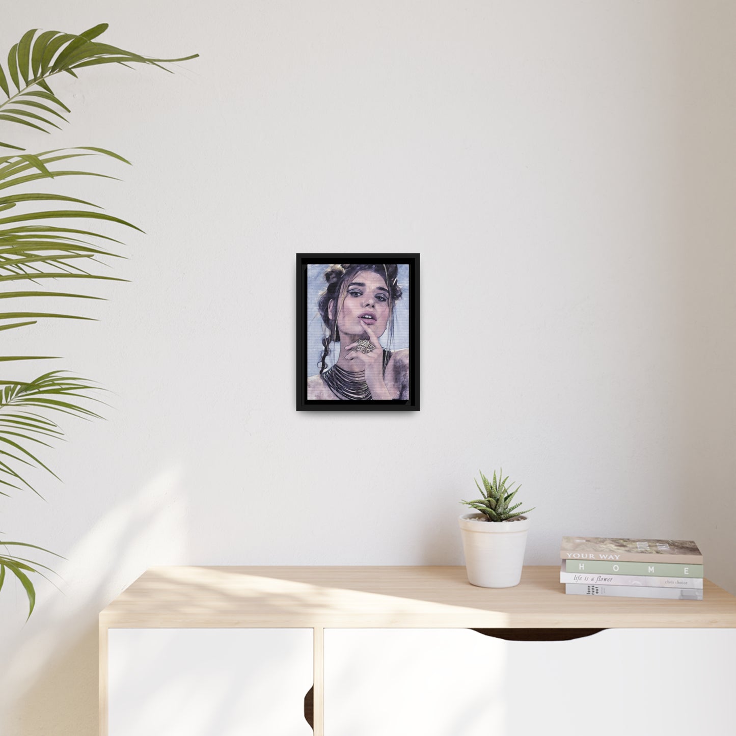 Woman Matte Canvas, Black Frame