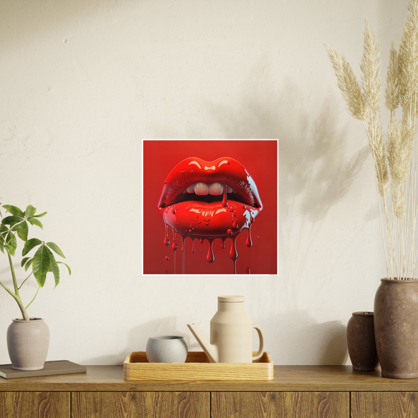 Bloody Lips Photo Art Paper Posters