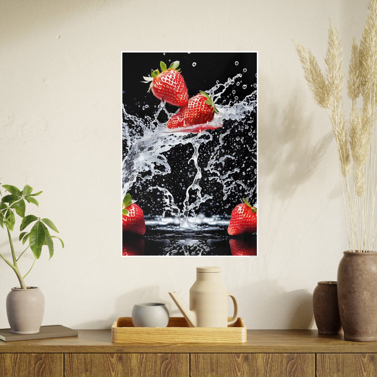 Strawberry AI Gen Photo Art Paper Posters