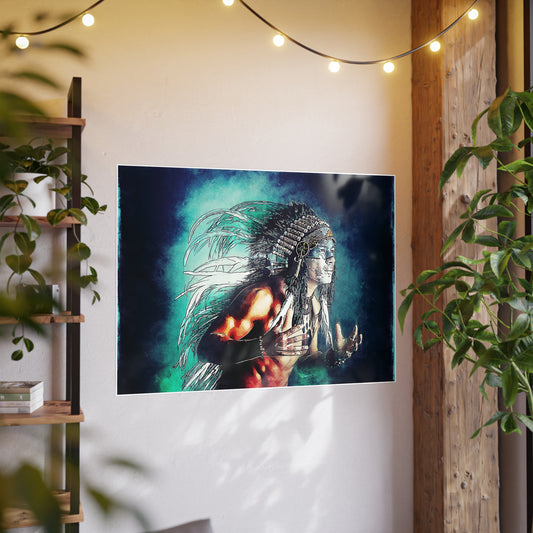 First Nation Man Photo Art Paper Posters