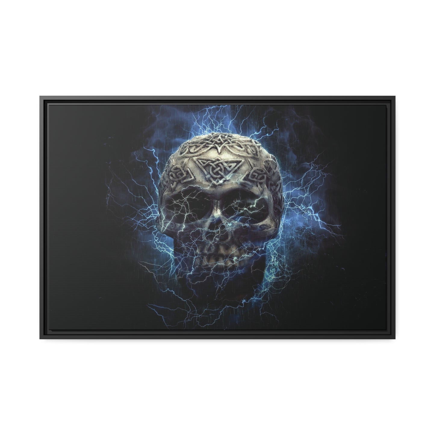 Skull Matte Canvas, Black Frame