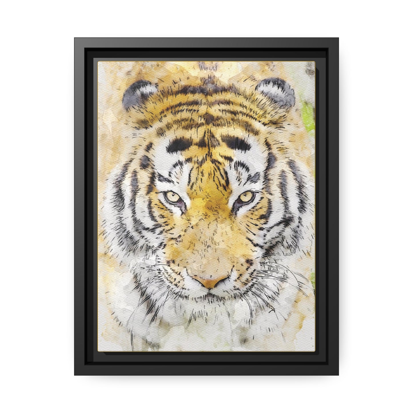 Tiger Matte Canvas, Black Frame