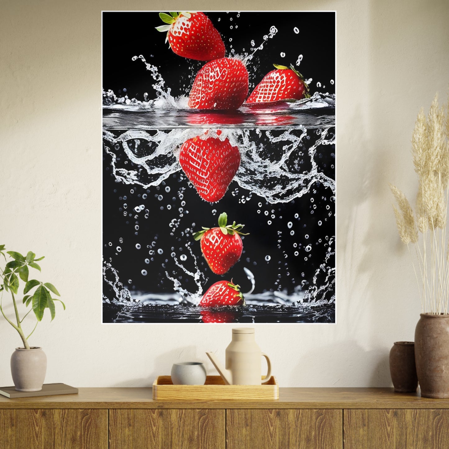 Strawberries AI Gen Photo Art Paper Posters