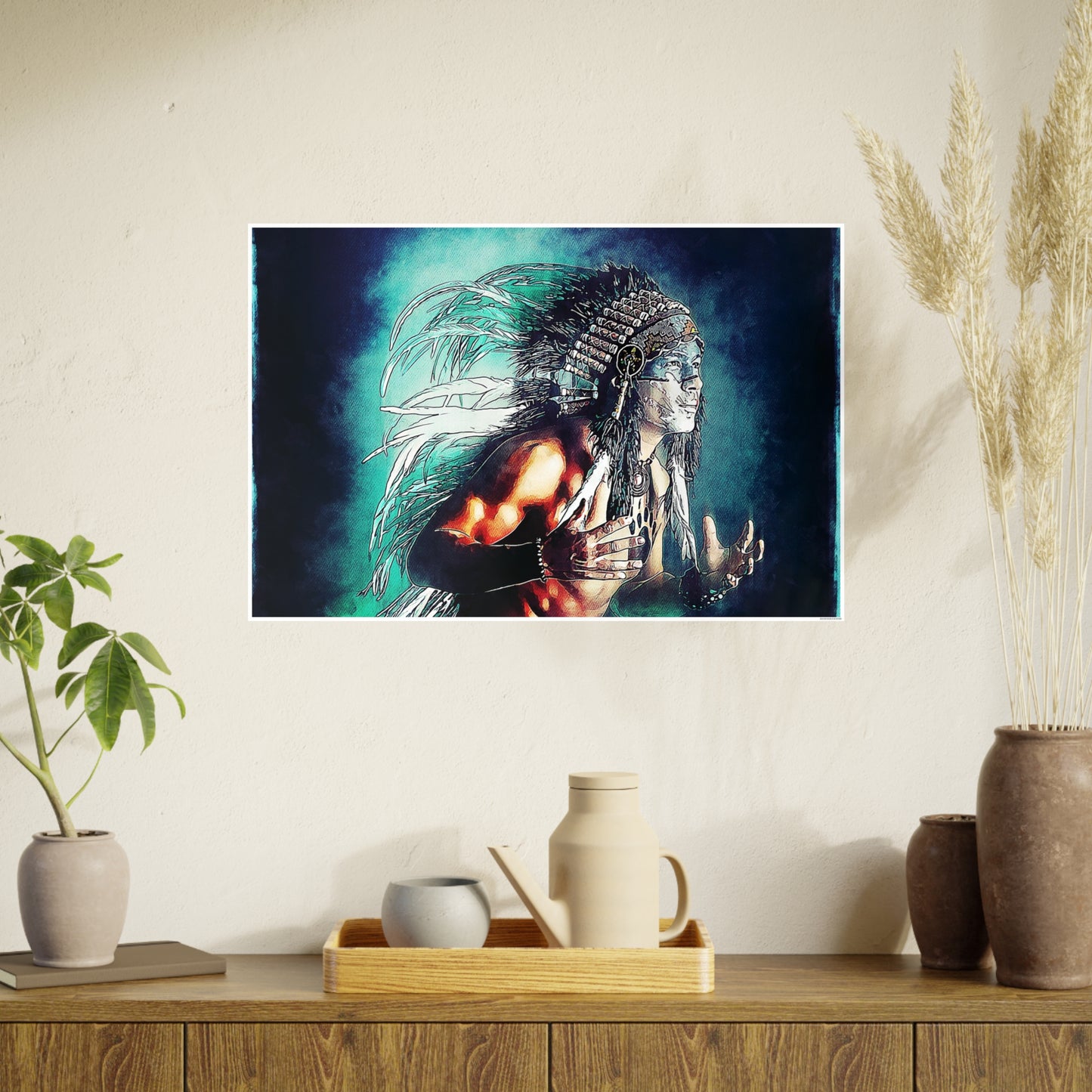 First Nation Man Photo Art Paper Posters