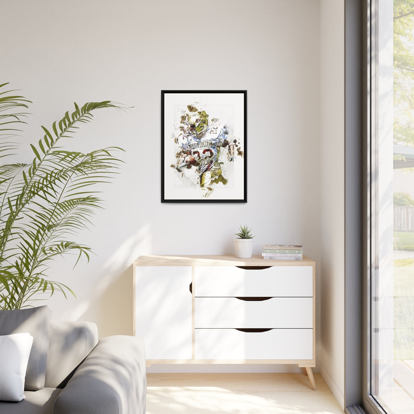 Football Matte Canvas, Black Frame