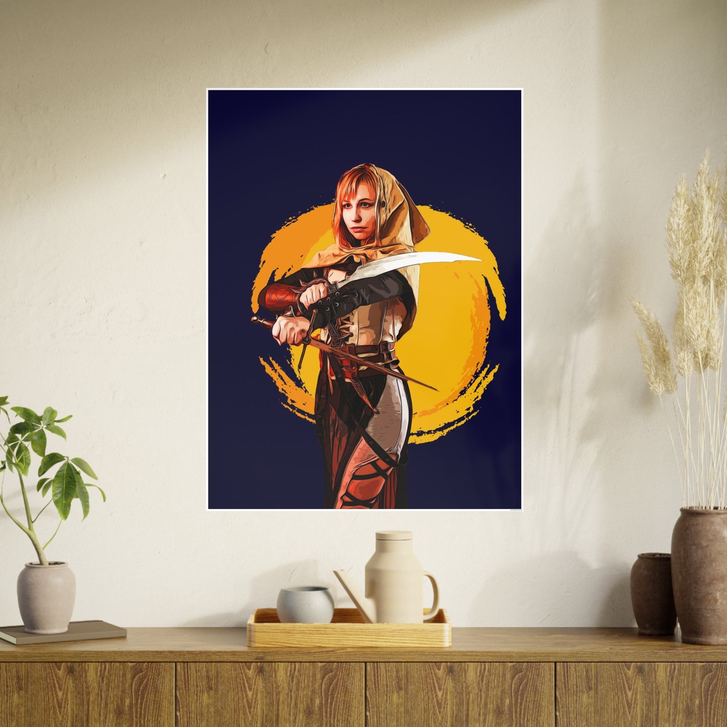 Cosplay Woman Warrior Photo Art Paper Posters