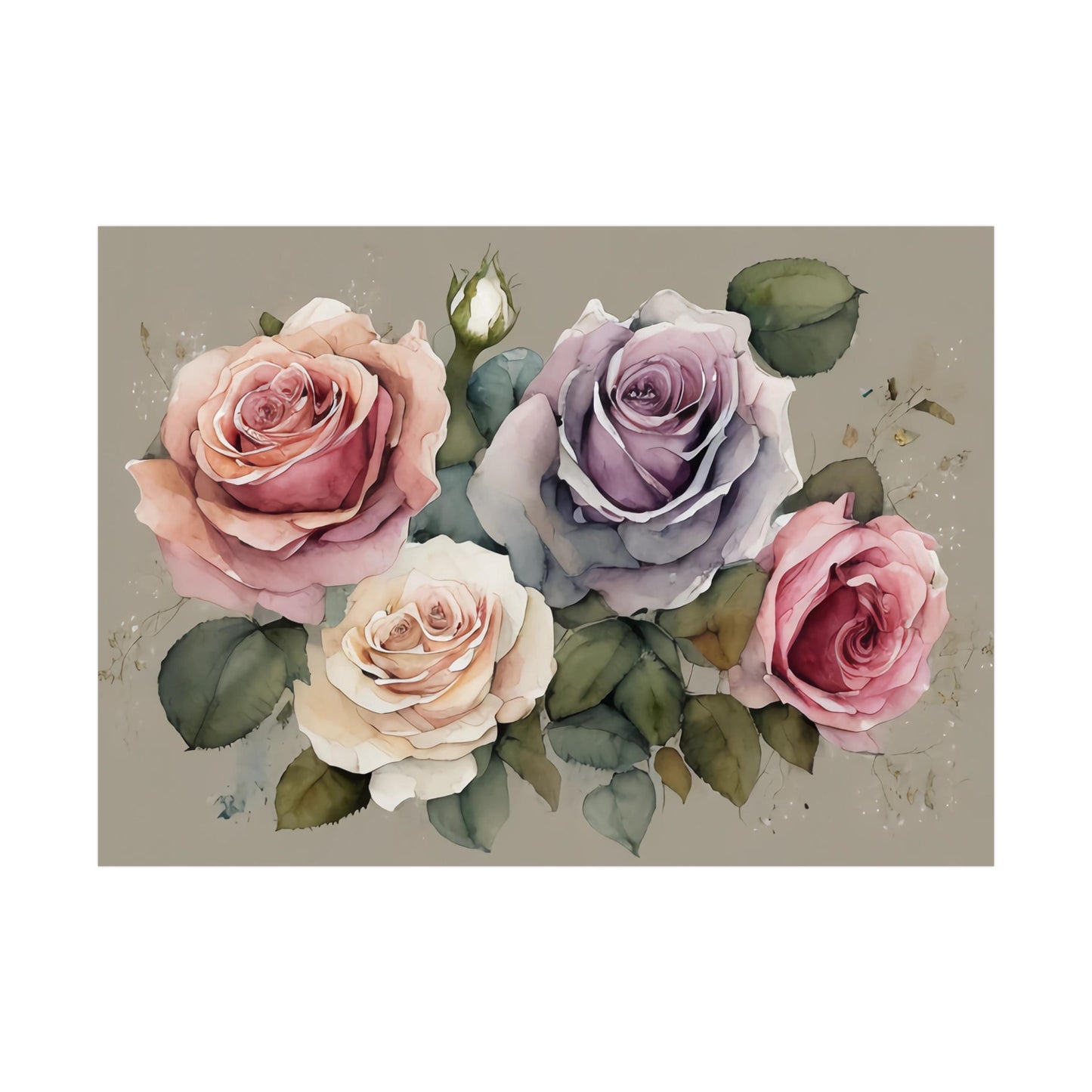 Roses AI Gen Rolled Posters