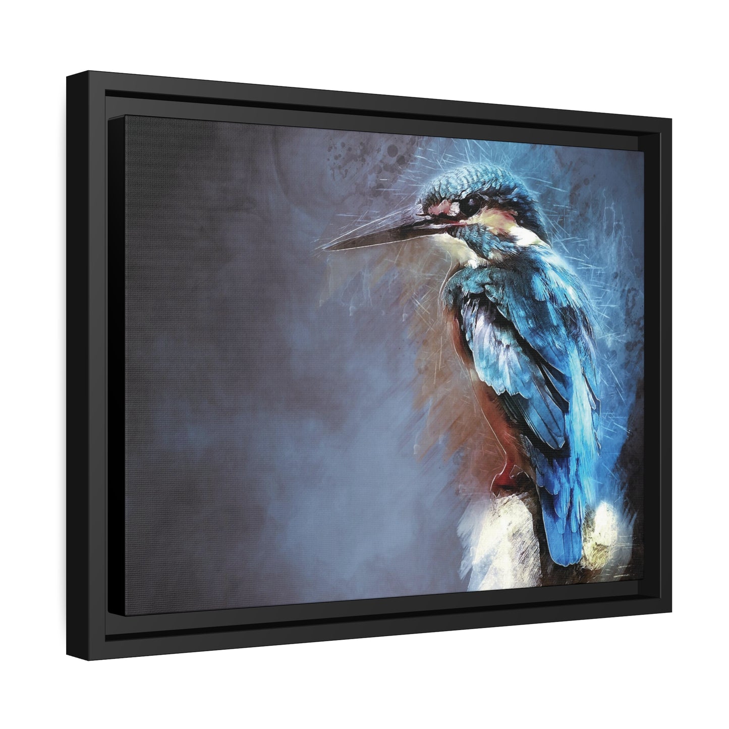 Kingfisher Matte Canvas, Black Frame