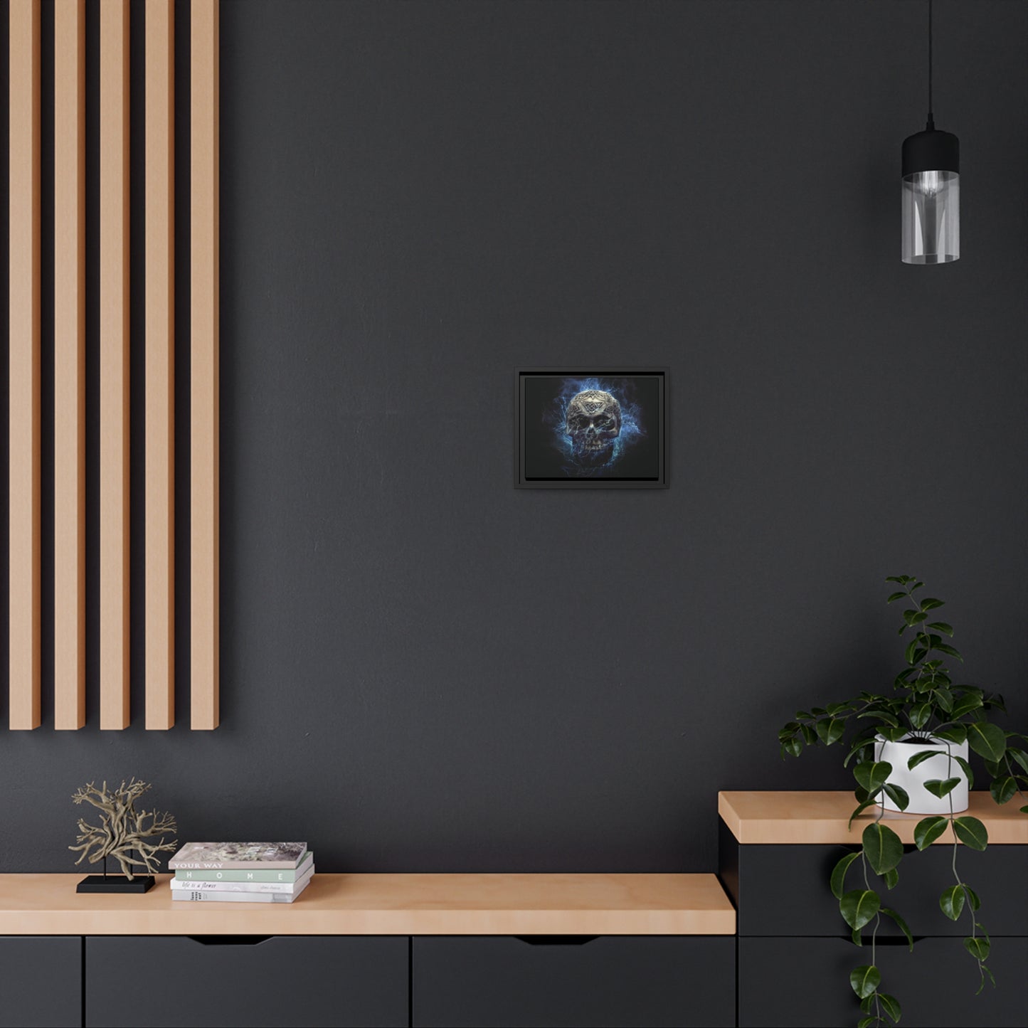 Skull Matte Canvas, Black Frame