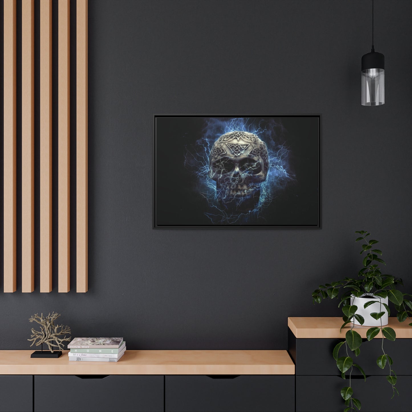 Skull Matte Canvas, Black Frame