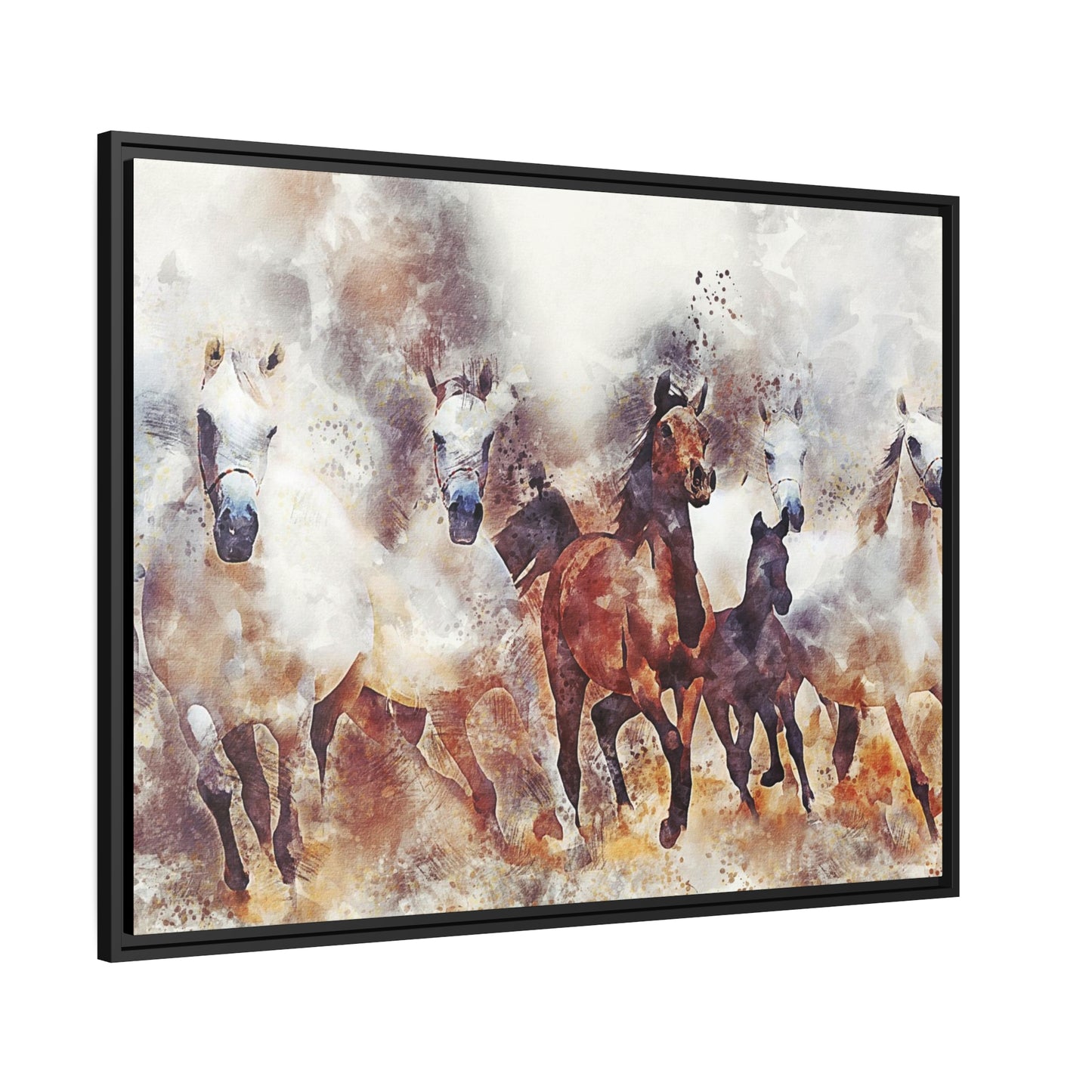 Horses Matte Canvas, Black Frame