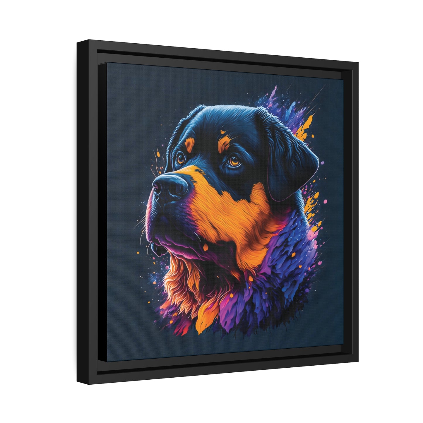 Rottweiler Matte Canvas, Black Frame