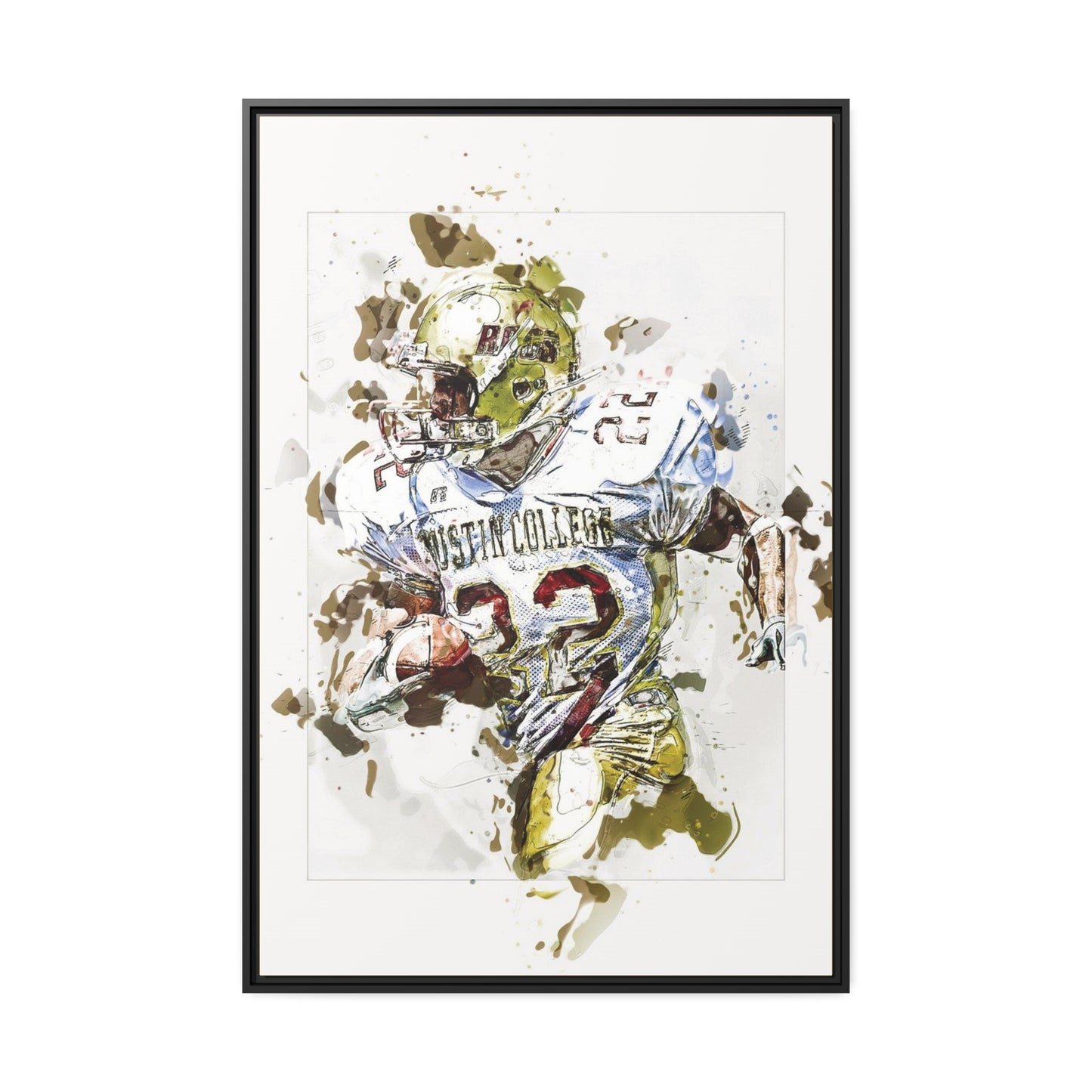 Football Matte Canvas, Black Frame