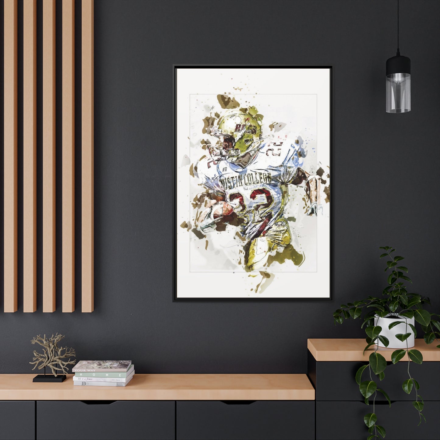 Football Matte Canvas, Black Frame