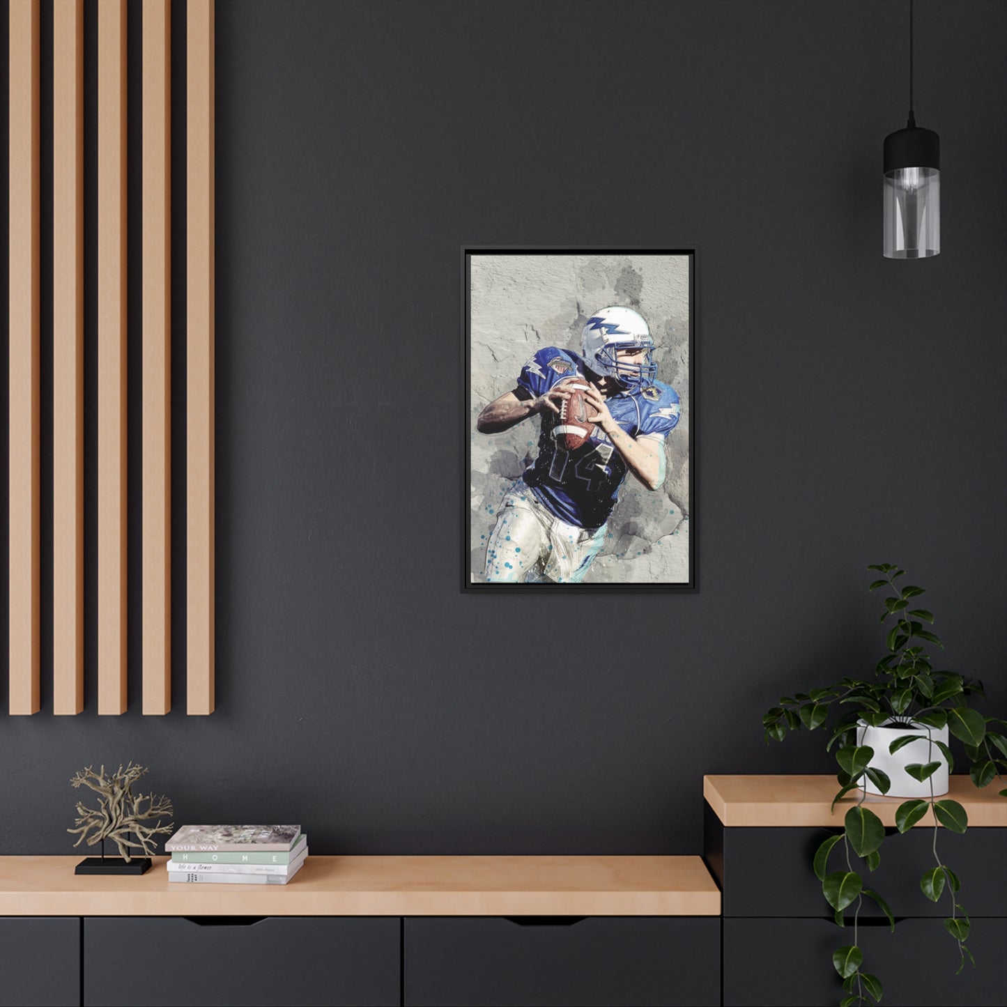 Quarterback Matte Canvas, Black Frame
