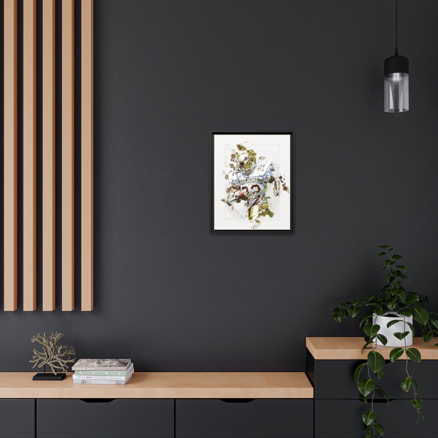 Football Matte Canvas, Black Frame