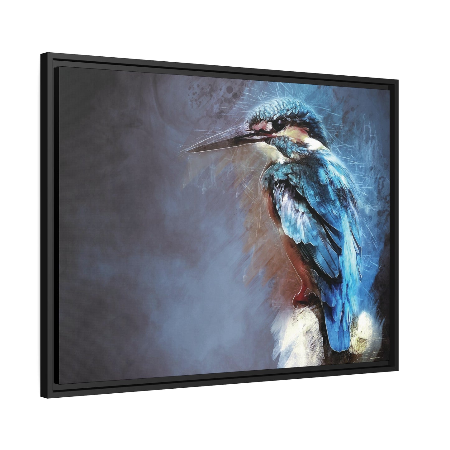 Kingfisher Matte Canvas, Black Frame